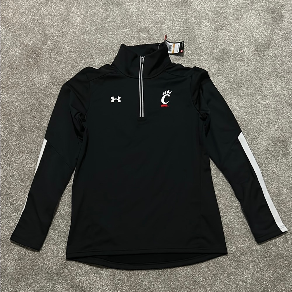 Under Armour Black and White Quarter-Zip Top with UC C-Paw